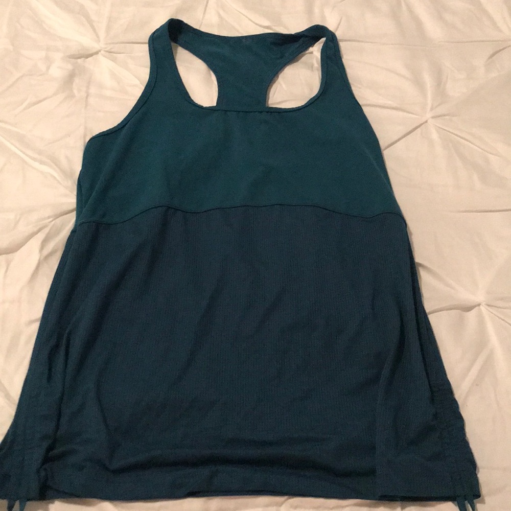 Teal fabletics razor back tank
